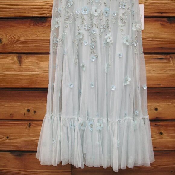 Mac Duggal 9212 Womens Embellished High Neck Cap Sleeve A Line Dress - Picture 10 of 16